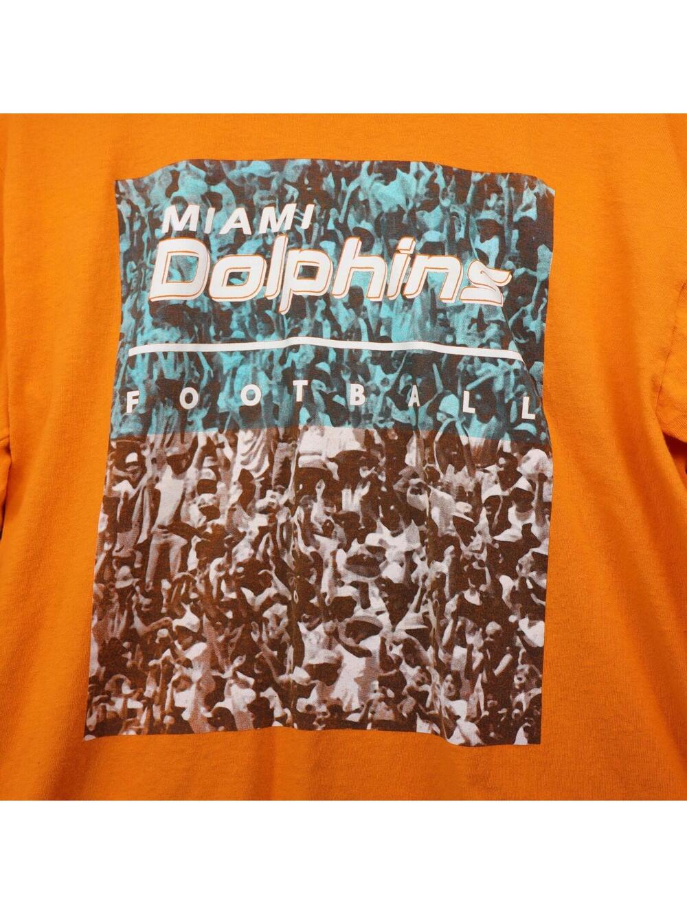 Miami Dolphins Long Sleeve Shirt Majestic Men Large Orange
